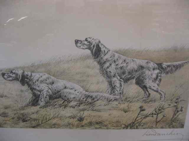 Appraisal: Leon Danchin Lithograph setters on point signed and numbered image