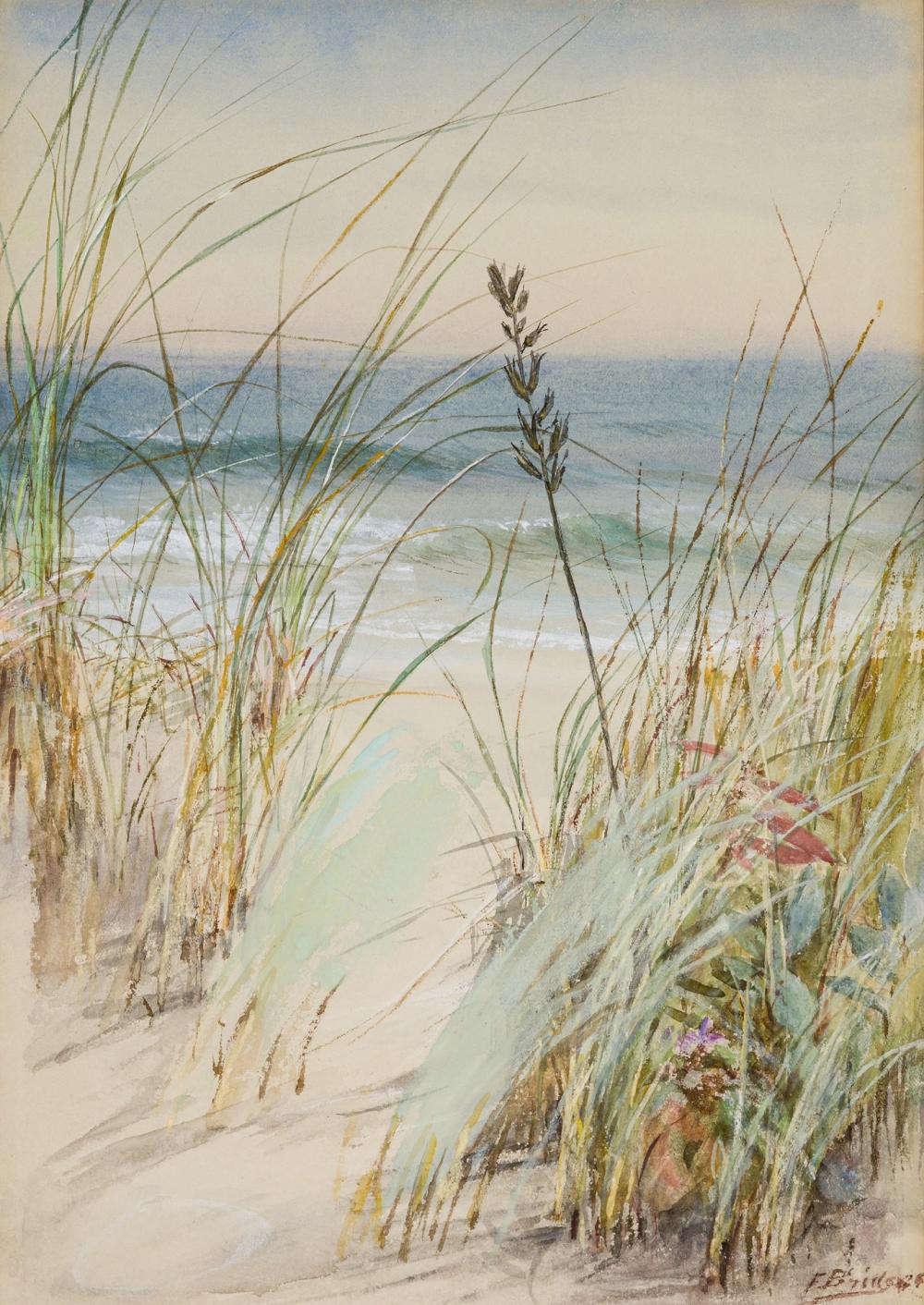 Appraisal: FIDELIA BRIDGES American - View Through the Dune watercolor on