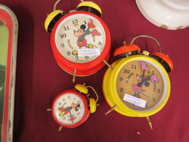 Appraisal: Bradley Mickey Minnie Mouse Clocks alarm to tall German made