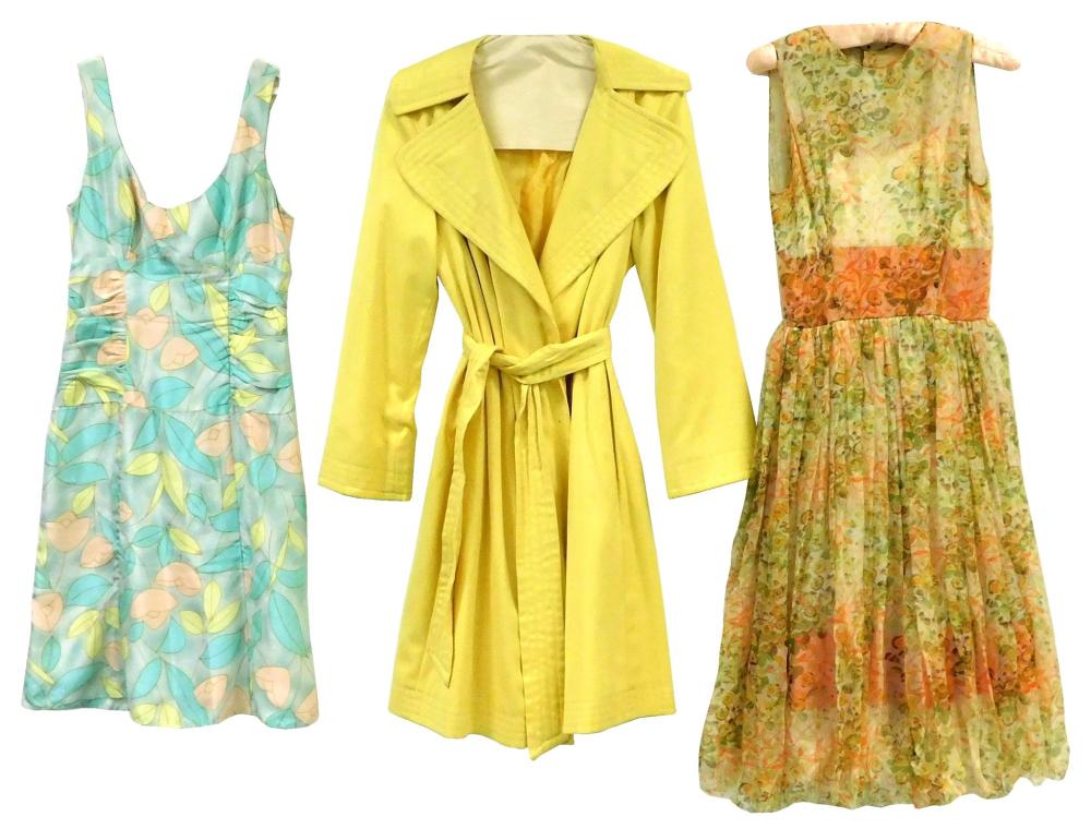 Appraisal: VINTAGE CLOTHING Three pieces including a Nanette Lepore summer dress