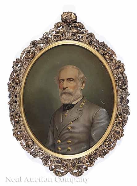 Appraisal: American School th c Portrait of Robert E Lee hand-colored