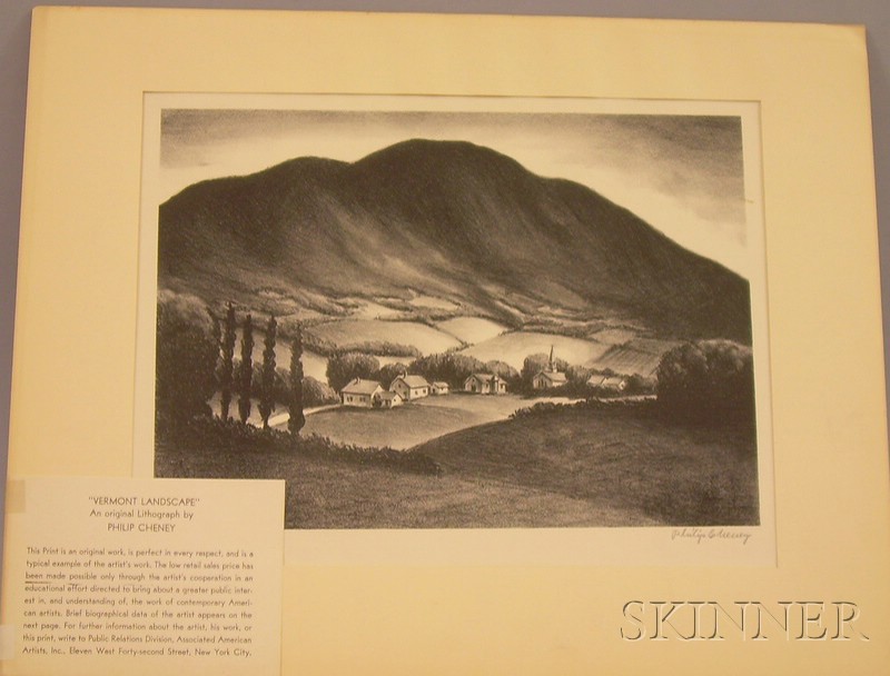 Appraisal: Four Unframed Prints on Paper including an etching view entitled