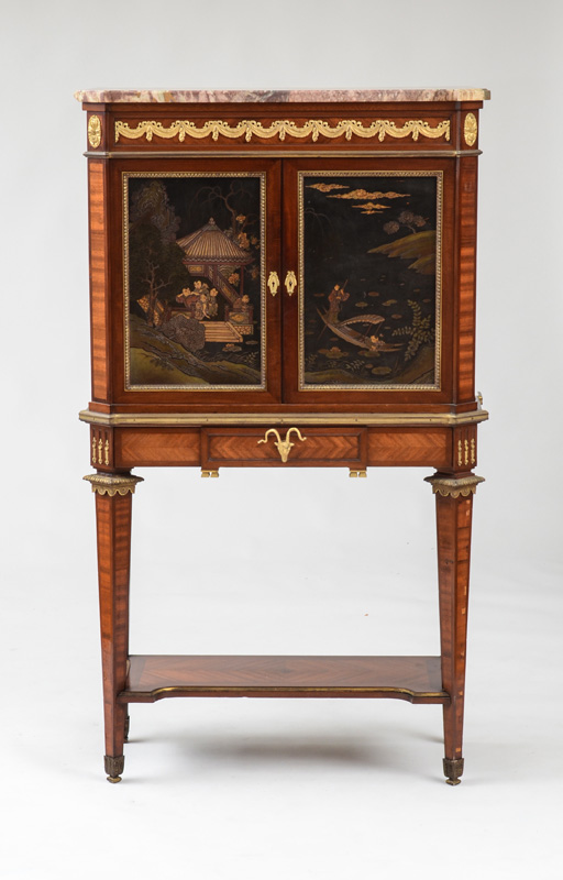 Appraisal: LOUIS XVI STYLE GILT-BRONZE AND COROMANDEL STYLE PAINTED MAHOGANY AND