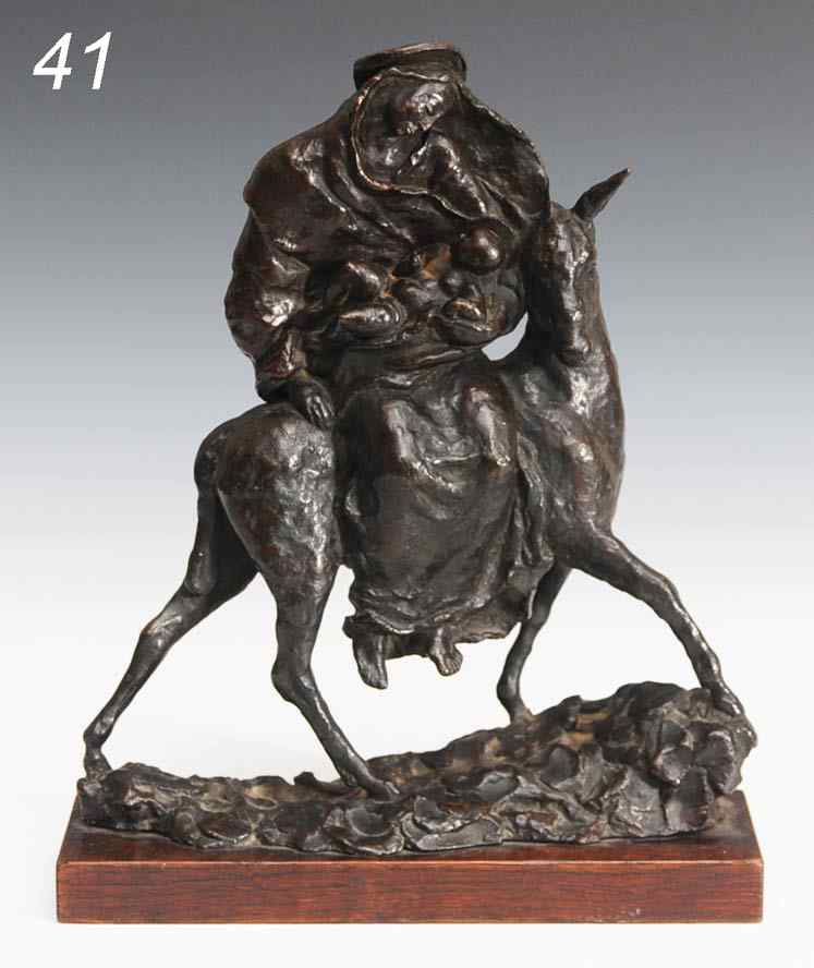 Appraisal: Bronze Figure of Madonna and Child on a Donkey ''