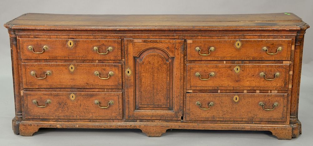 Appraisal: Oak sideboard or base of a cupboard with inlay and