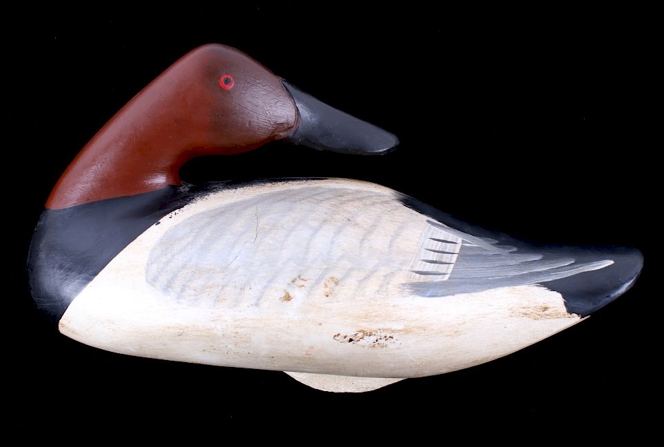 Appraisal: Capt Harry R Jobes Carved Canvasback Drake Decoy For your