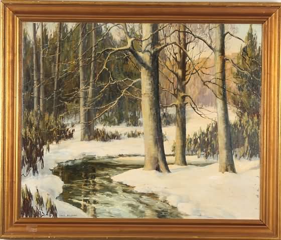 Appraisal: Winter landscape oil on canvas relined x SLL Edna Palmer