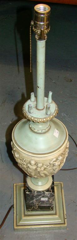 Appraisal: MARBLE BASED LAMP WITH CLASSICAL RELIEF h in