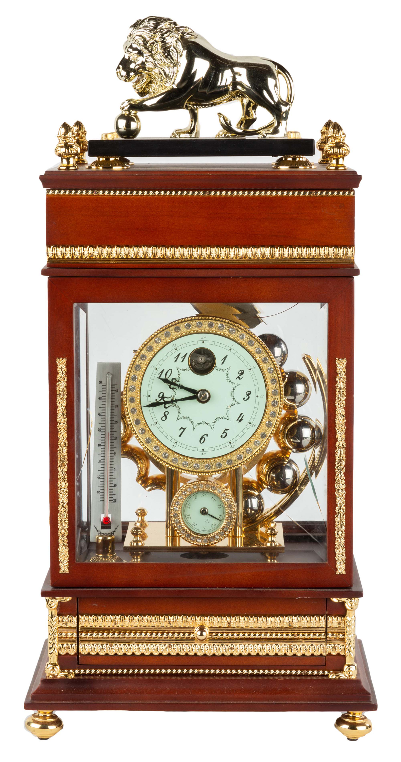 Appraisal: CONTEMPORARY ROLLING BALL CLOCK Brass trim