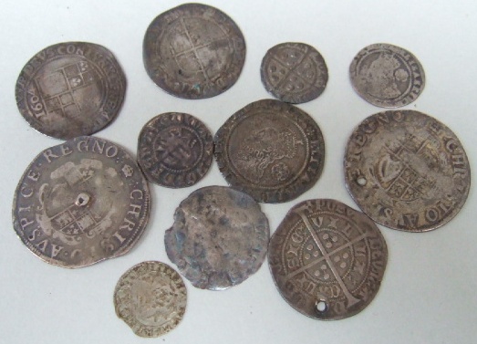 Appraisal: A group of eleven hammered silver coins including two Charles