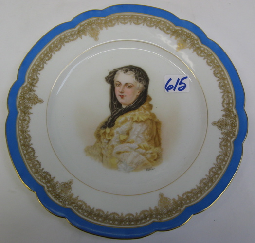 Appraisal: FRENCH SEVRES PORCELAIN PORTRAIT PLATE of Marie Levzinska hand painted