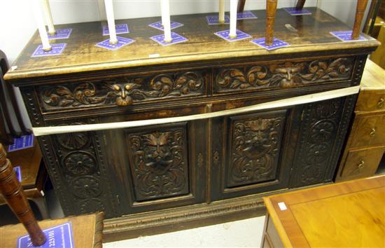 Appraisal: th century carved oak sideboard