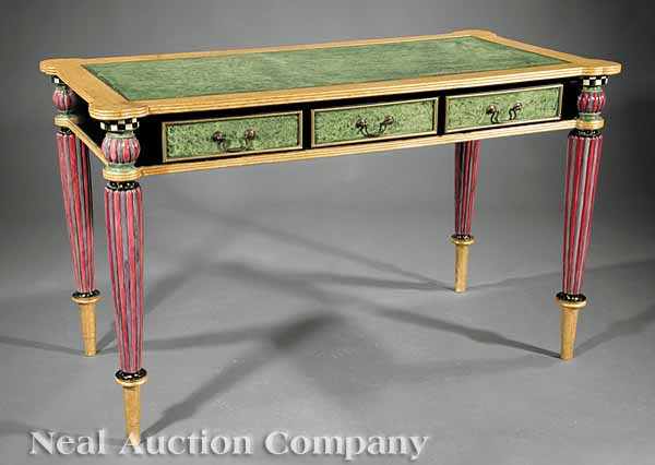 Appraisal: An Italian Paint-Decorated Writing Table early th c top with