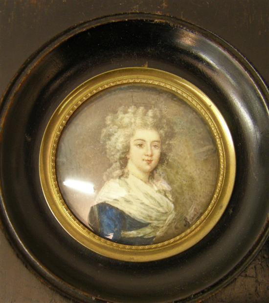 Appraisal: th century portrait miniature on ivory of a young women