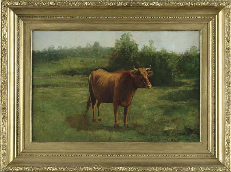 Appraisal: SCOTT LEIGHTON American - THE RED COW Oil on canvas