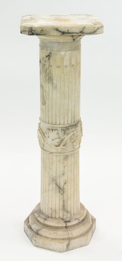 Appraisal: AN ALABASTER PEDESTAL LATE TH CENTURY AN ALABASTER PEDESTAL LATE