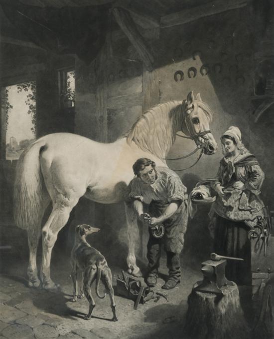 Appraisal: Herring John Frederick Br - The Village Blacksmith Engraving by