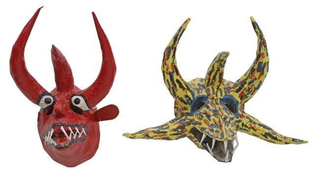 Appraisal: lot of Puerto Rican Vejigante careta carnival masks papier-mache depictions