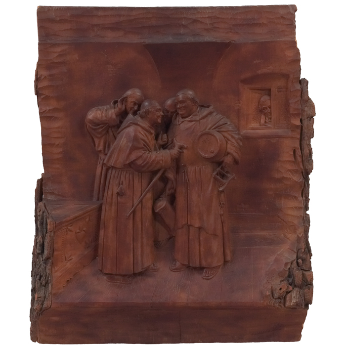 Appraisal: Ernst Steiner Austrian - ''Monastery '' c wood relief ''w