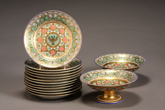 Appraisal: Lot Property from a Maryland Collection Russian Porcelain Dessert Service