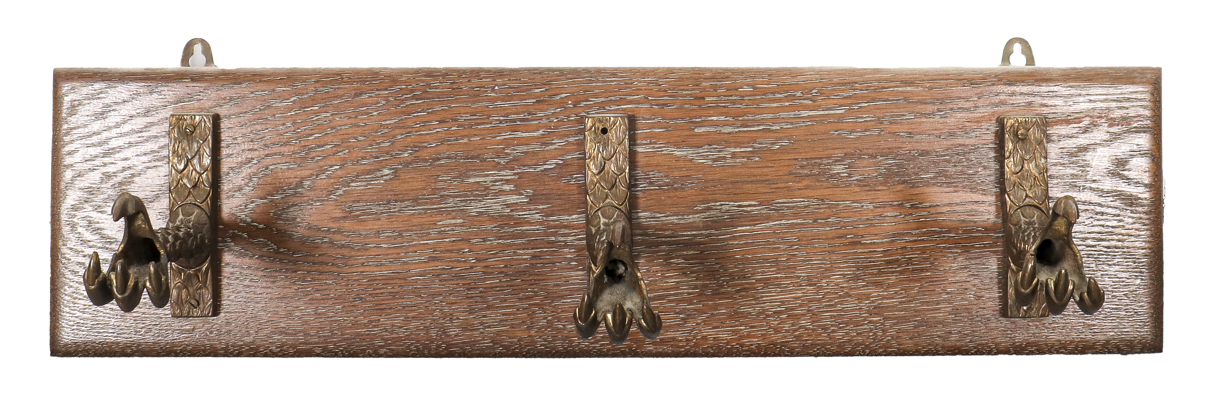 Appraisal: JAMES MONT SOURCED COAT RACK Oak coat rack with gilt