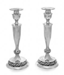 Appraisal: A Pair of American Silver Candlesticks Mueck-Carey Mid- th Century