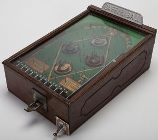 Appraisal: One Cent Baffle Ball Wood Rail Countertop Pinball Machine One