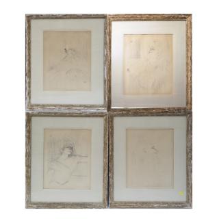 Appraisal: Lot of Toulouse Lot of four sketches depicting women by