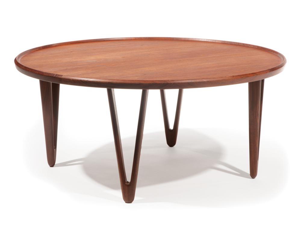 Appraisal: Tove and Edvard Kindt-Larsen Teak Coffee Table s dished top