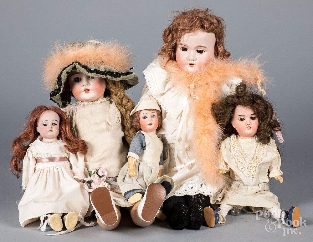 Appraisal: Group of bisque head dolls Group of bisque head dolls