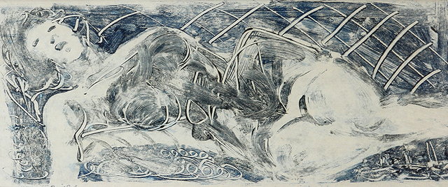 Appraisal: Andre Bicat French - Reclining nudesigned in pencil lower left