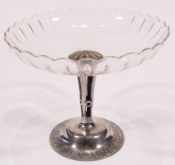 Appraisal: WMF Art Nouveau silver plated tazza with cut glass bowl