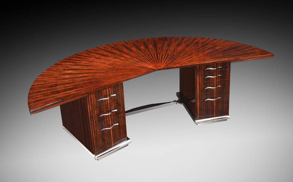 Appraisal: AFTER EMILE-JACQUES RUHLMANN ART DECO DESK Handcrafted replica of the