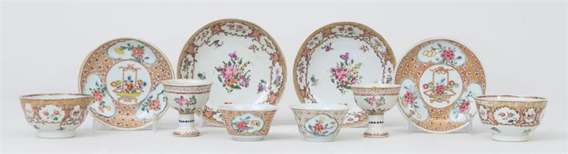 Appraisal: GROUP OF CHINESE EXPORT GOLD-GROUND TEA WARES AND A PAIR