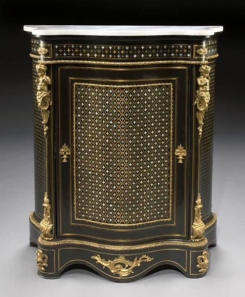 Appraisal: A Napoleon III inlaid ebonized cabinet third quarter th century