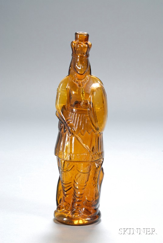 Appraisal: Amber H Pharazyn Phila Right Secured Indian Queen Figural Bottle