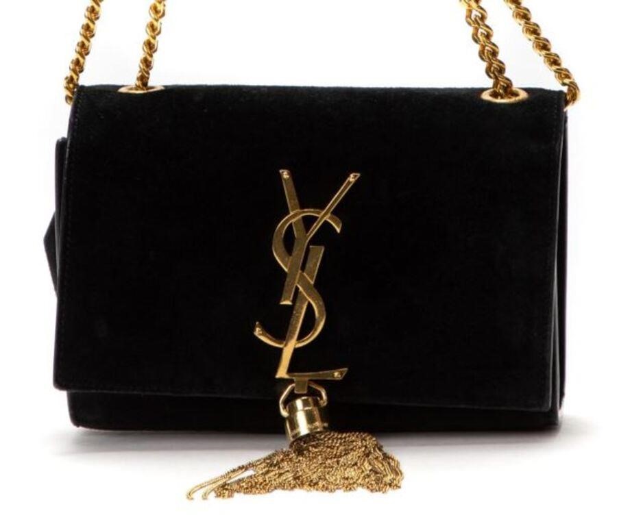 Appraisal: Yves Saint Laurent Kate Tassel crossbody bag in black suede