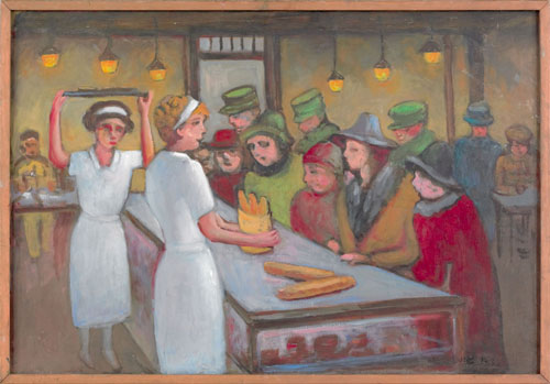 Appraisal: Otto Rothenburgh American - oil on canvas bakery scene signed