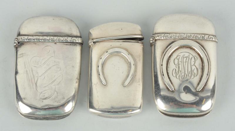 Appraisal: Lot Of Sterling Silver Match Safe Or Vesta All three