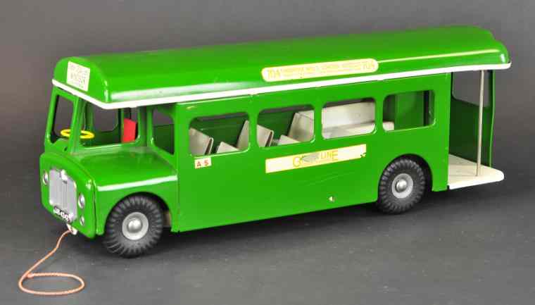 Appraisal: GREENLINE CITY BUS Tri-Ang England large scale green bus done