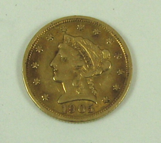 Appraisal: A U S GOLD COIN Liberty head type a quarter-eagle