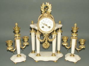 Appraisal: A th century Continental alabaster and gilt metal cased clock