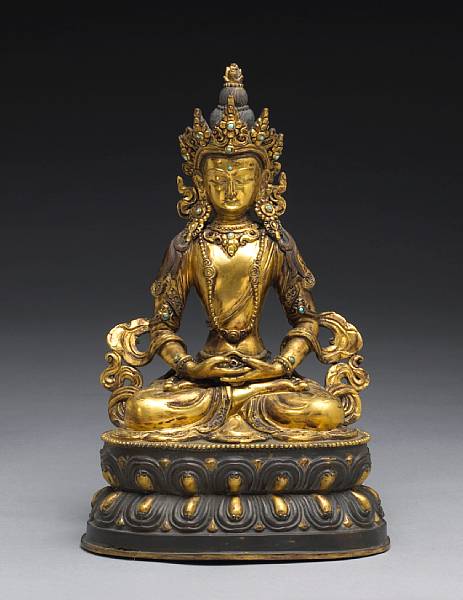 Appraisal: A Sino-Tibetan gilt bronze figure of a deity th Century