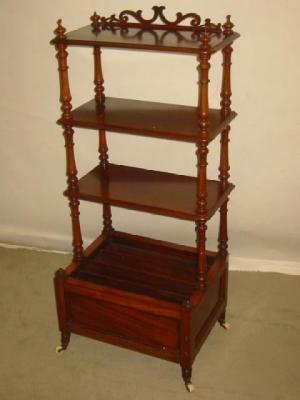 Appraisal: A VICTORIAN MAHOGANY WHATNOT CANTERBURY of oblong form comprising three