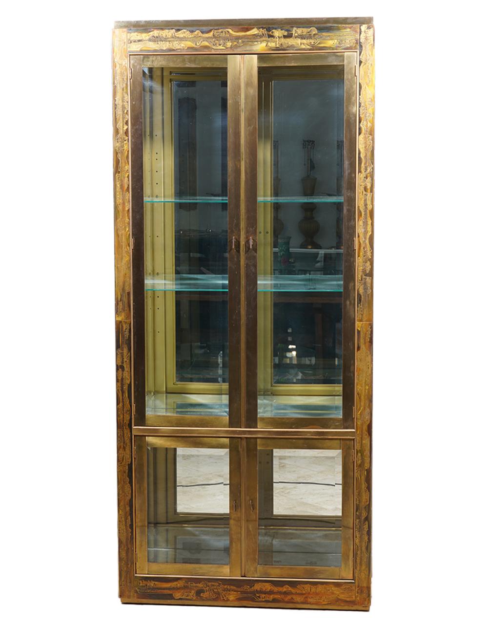 Appraisal: BERNHARD ROHNE FOR MASTERCRAFT ACID ETCHED VITRINEAcid etched vitrine in