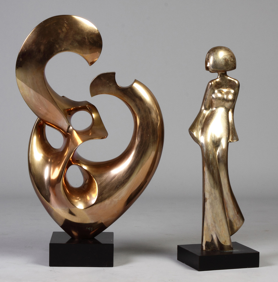 Appraisal: David Hostetler American B Summertime Lady Maquette Polished Bronze Sculpture