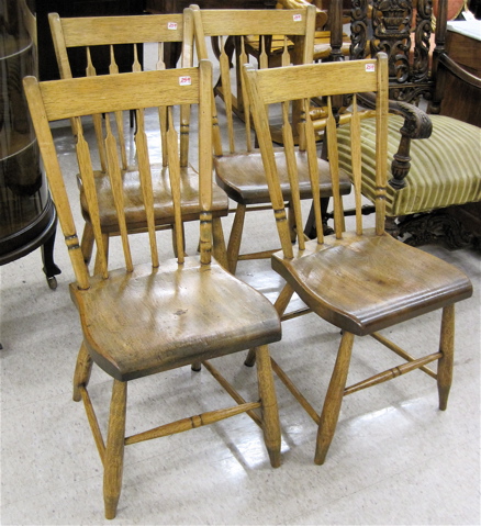 Appraisal: A SET OF FOUR ARROW-BACK DINING CHAIRS American th century