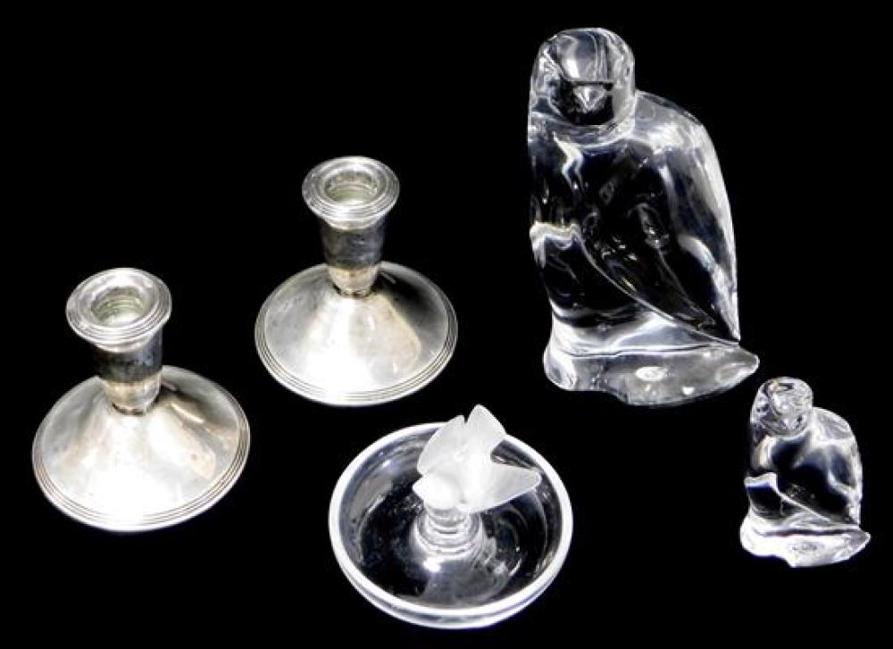 Appraisal: Lalique Val St Lambert etc five pieces including Lalique dish