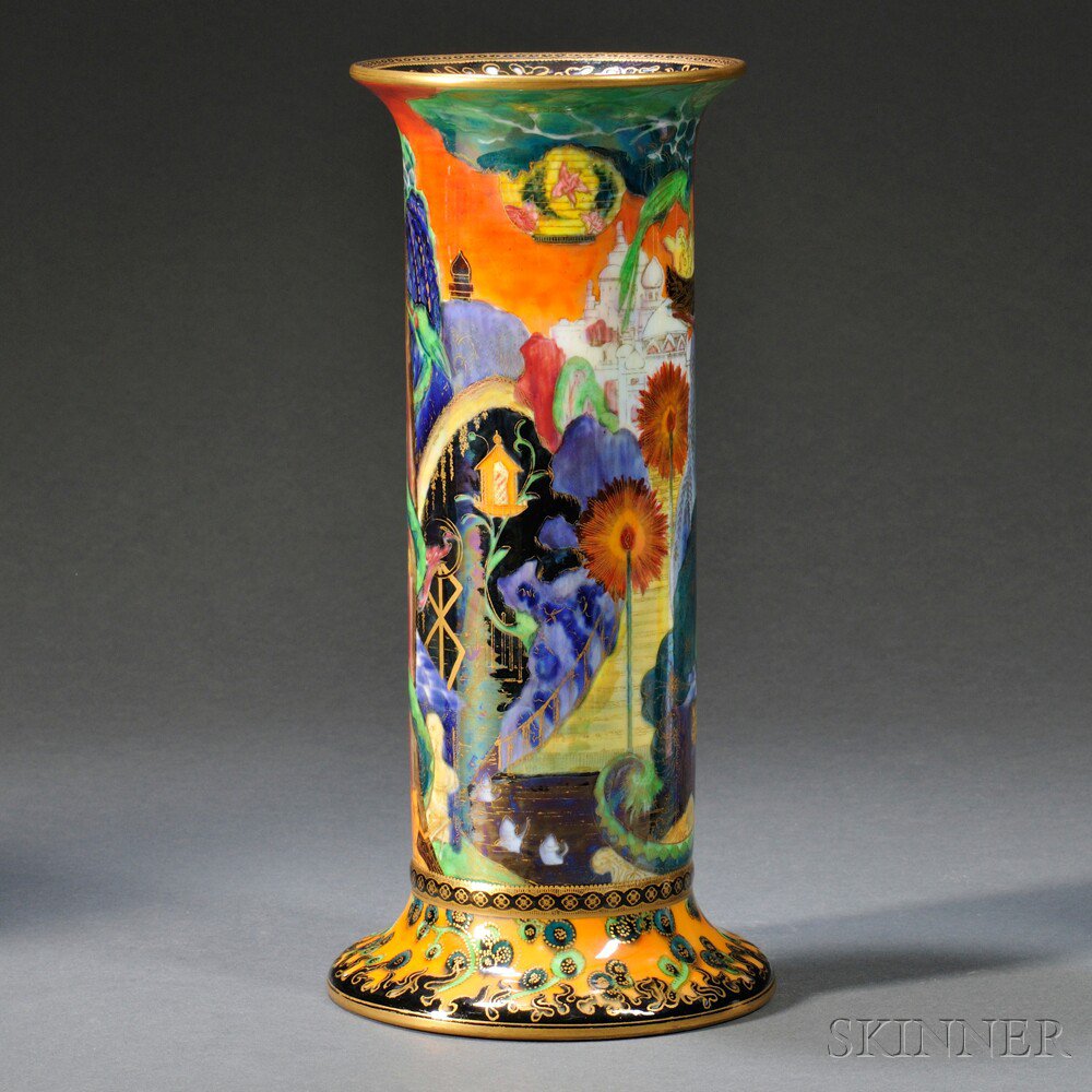 Appraisal: Wedgwood Fairyland Lustre Torches Vase England c shape pattern Z