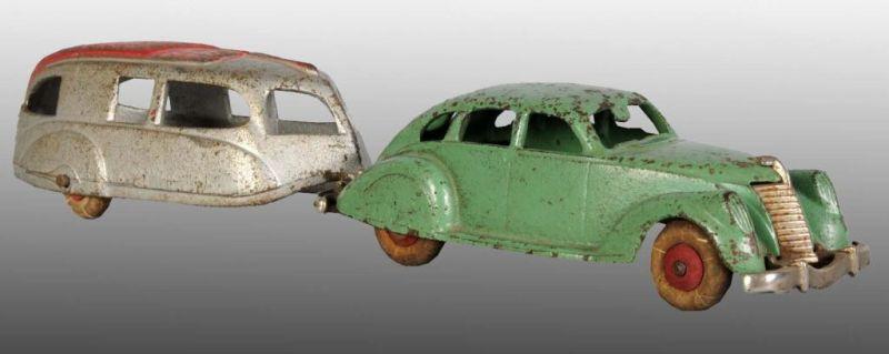 Appraisal: Cast Iron Hubley Car with Trailer Toy Description Larger size